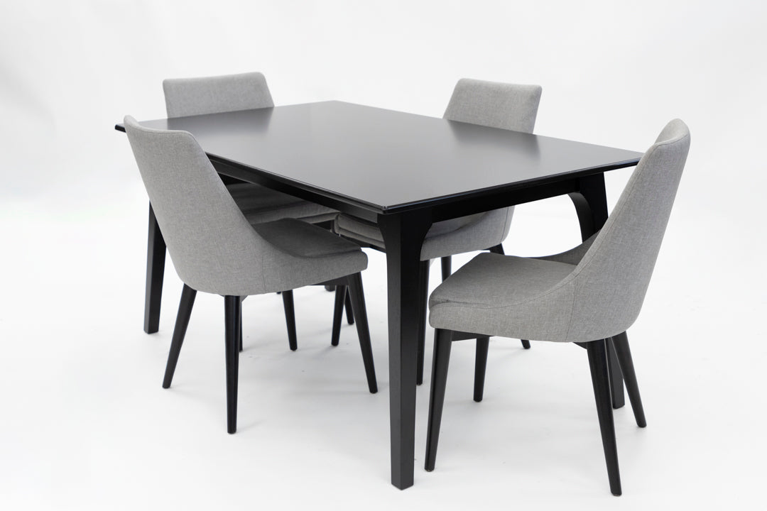 63" Rectangular Black Dining Table