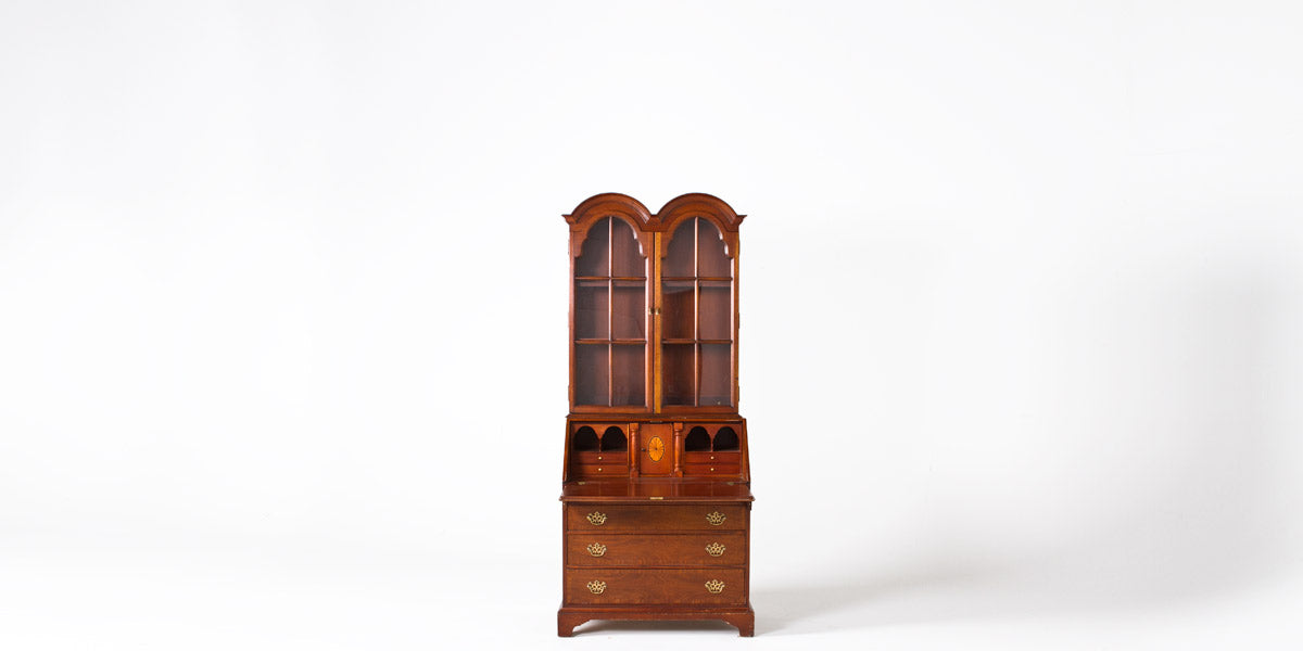 Walnut Secretary Desk with Hutch
