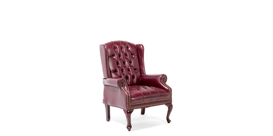 Oxblood Tufted Wingback Chair