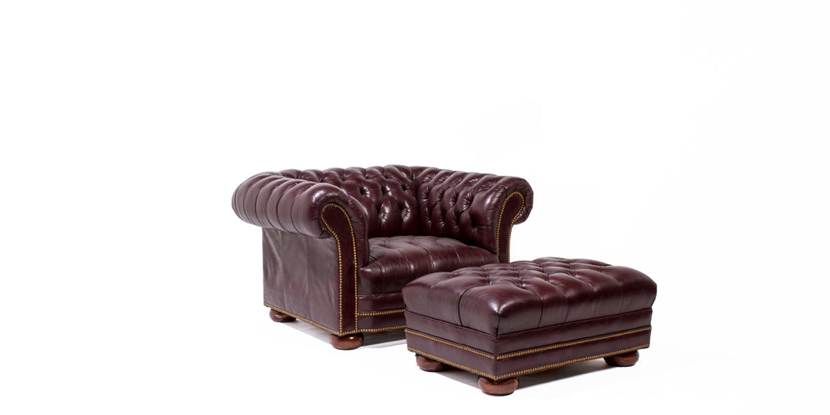 Oxblood Vinyl Chesterfield Chair