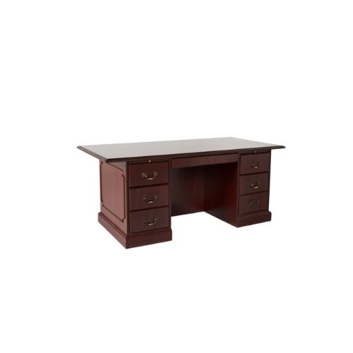 76" Mahogany Desk with Overhang