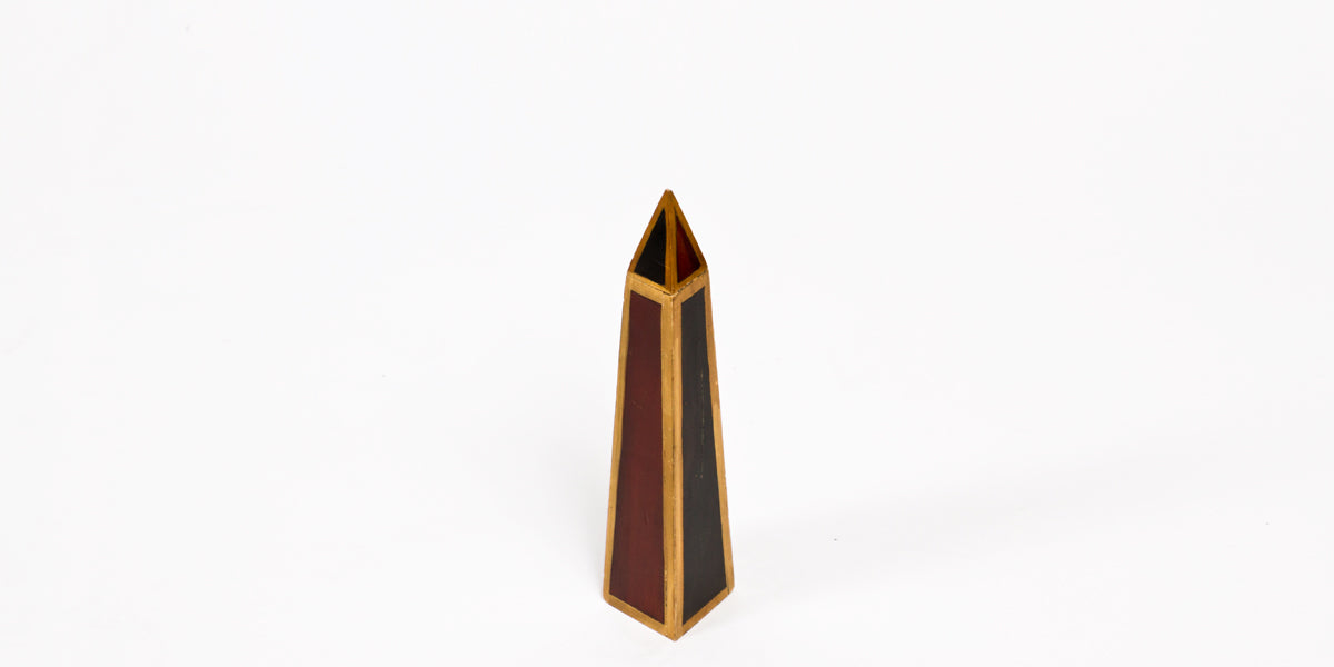 Brown and Gold Wood Obelisk