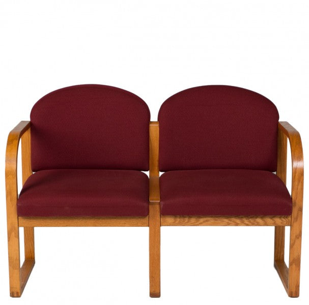 Burgundy Rounded Arm Tandem 2-Seater