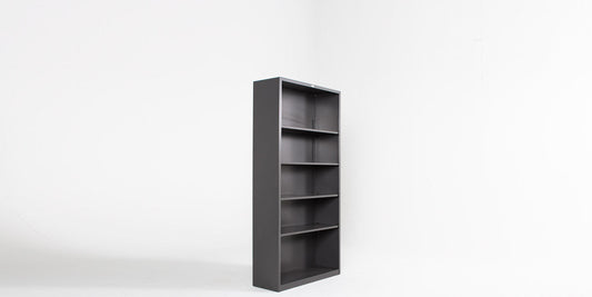 71"H Metal Bookcase-Charcoal