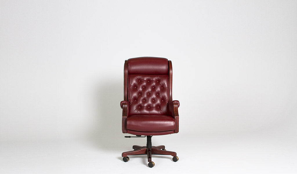 Tufted Oxblood High Back Executive