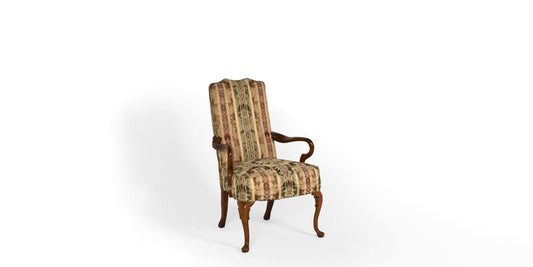 Striped Floral Arm Chair