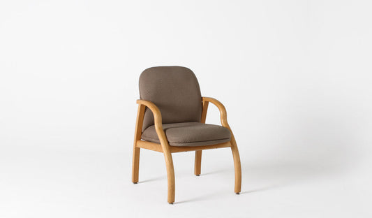 Taupe Chair w/ Light Wood Frame