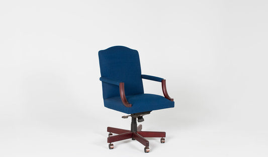 Blue Fabric Mid Back Chair