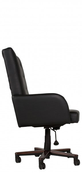 Black Tufted Vinyl High Back Executive Chair
