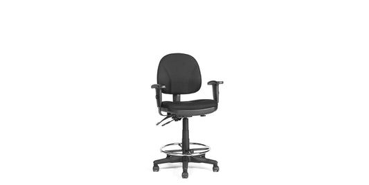 Black Fabric Drafting Chair
