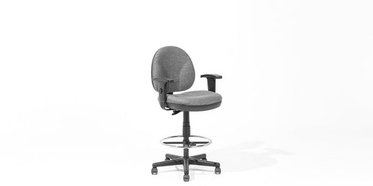 Grey Drafting Chair with Arms