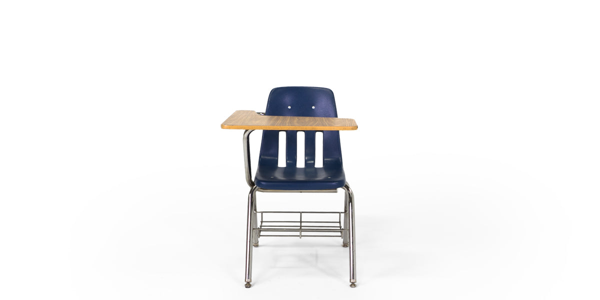 Navy Blue Tablet Arm Chair