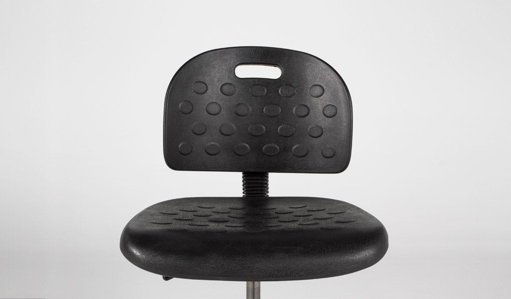 Black Drafting Stool with Foam & Rubber Seat & Back