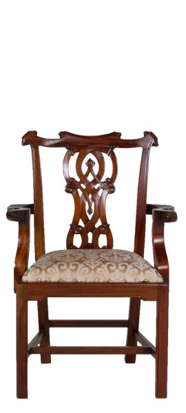 Cherry Chippendal Arm Chair