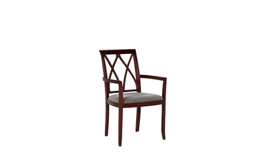 Grey Mohair Chair/Cherry Frame