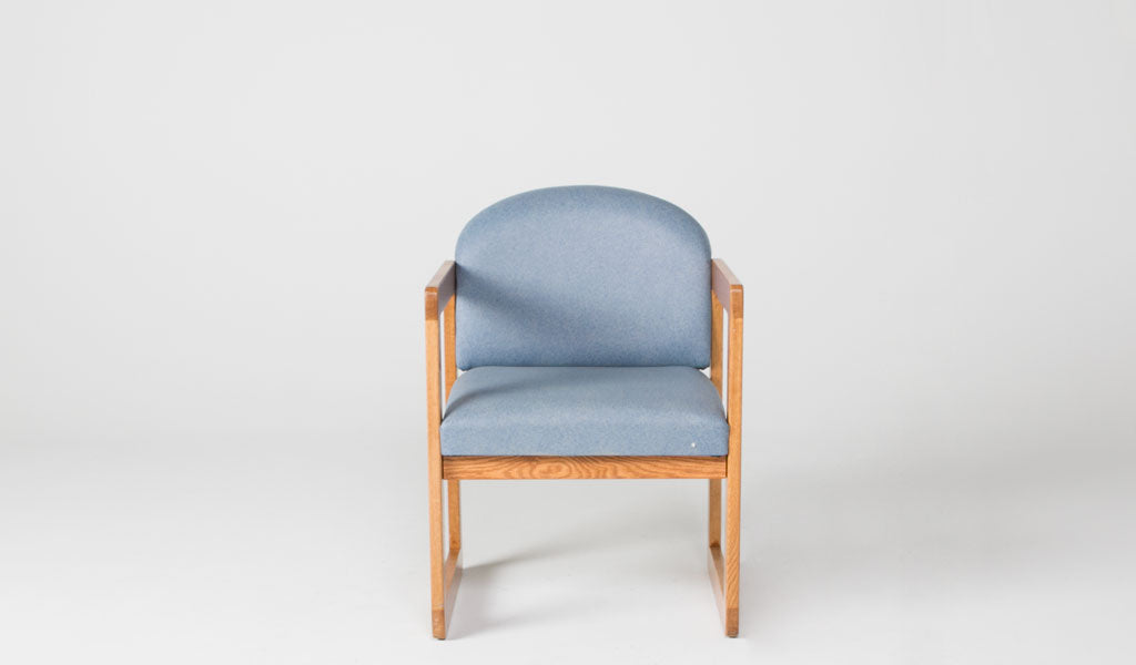Blue Vinyl Guest Chair