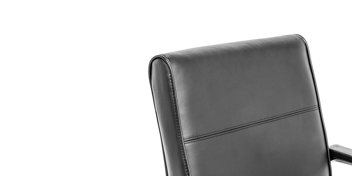 Black Leather Mid Back Chair