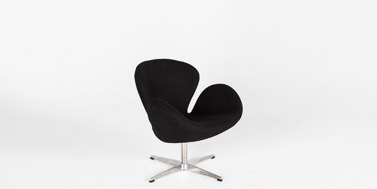 Black Fabric Swan Chair
