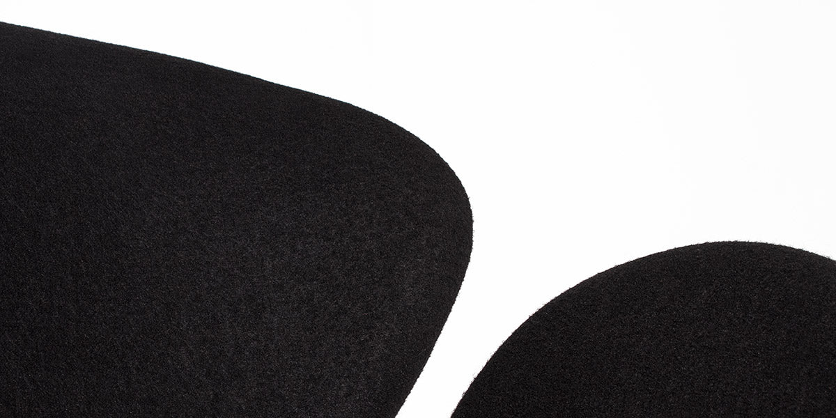 Black Fabric Swan Chair