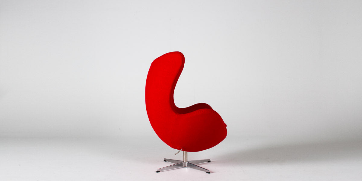 Red Fabric Egg Lounge Chair