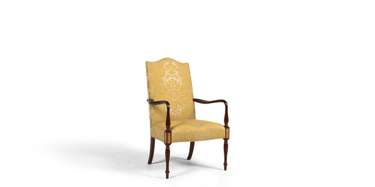 Gold and Yellow Damask Sheraton Chair