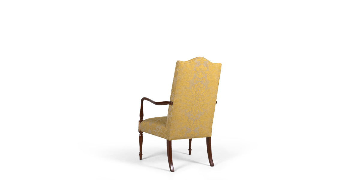 Gold and Yellow Damask Sheraton Chair