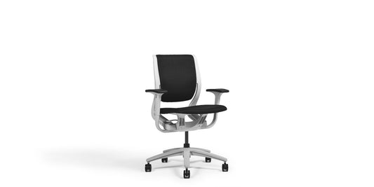 Black Fabric Task Chair with Light Grey Frame