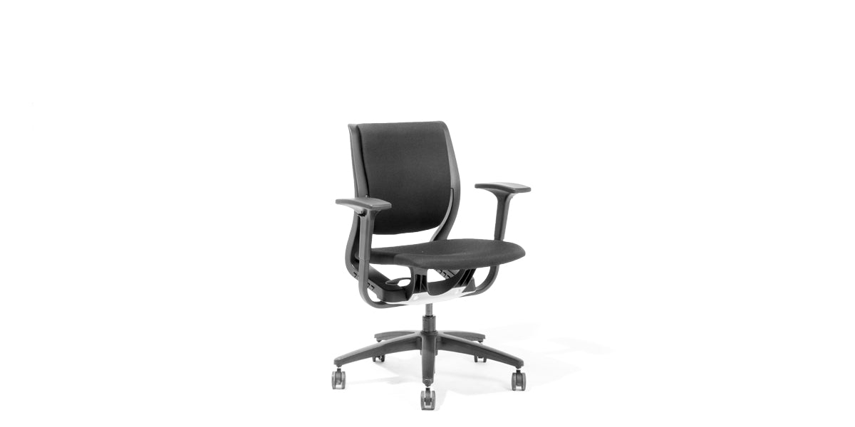 Black Fabric Task Chair with Dark Grey Frame