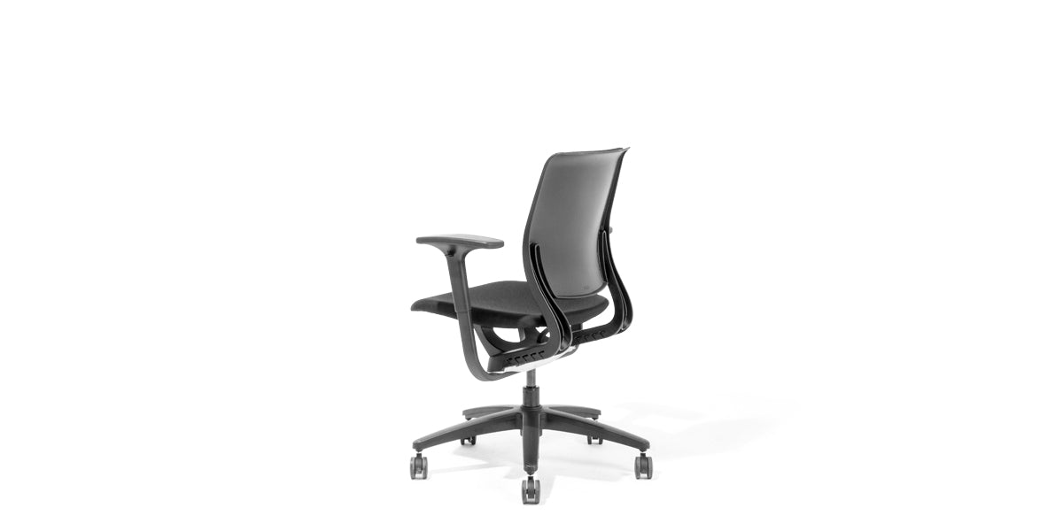 Black Fabric Task Chair with Dark Grey Frame