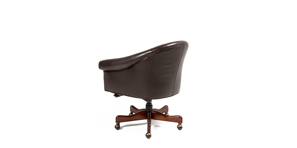 Brown Leather Barrel Executive Chair