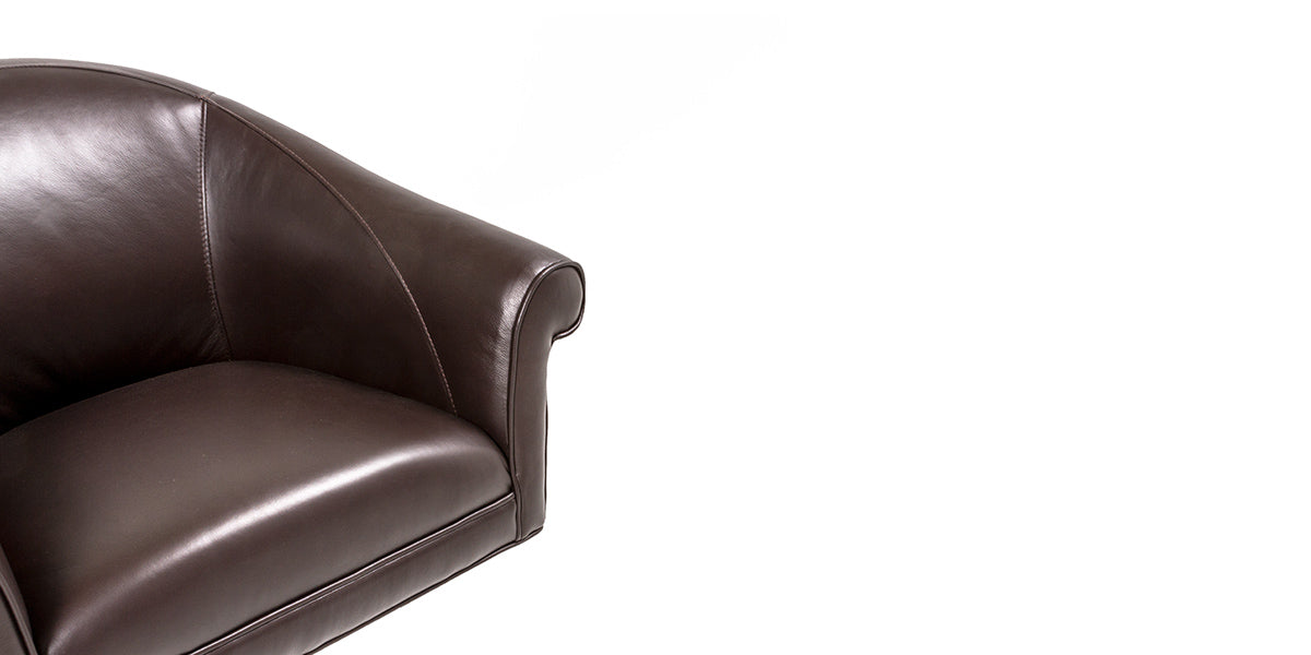 Brown Leather Barrel Executive Chair