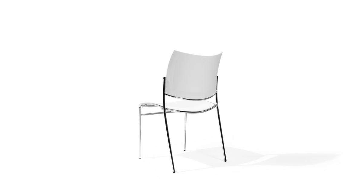 White / Chrome Stack Chair