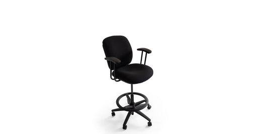 Black Fabric Drafting Chair
