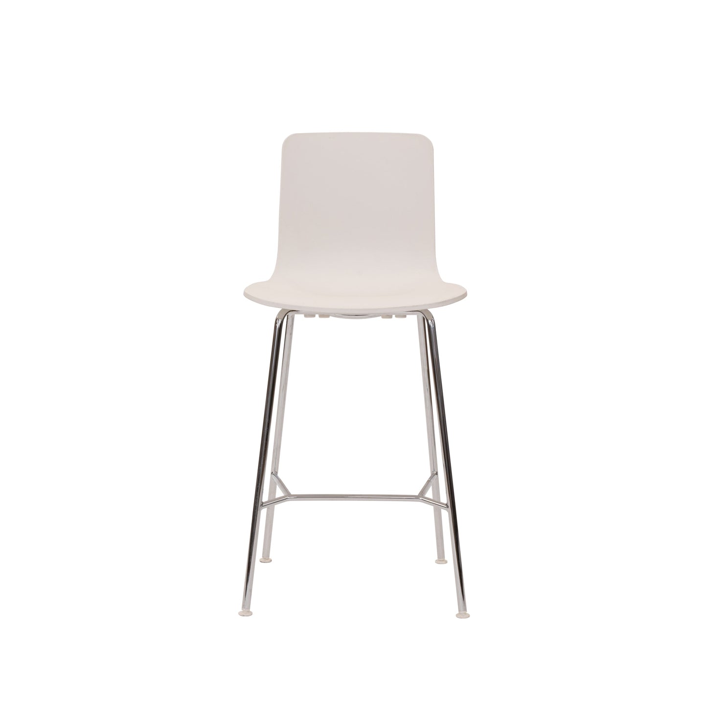White Stool with Chrome Frame