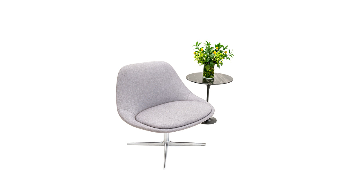 Light Grey Swivel Bernhardt Chair