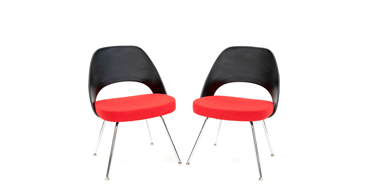 Red and Black Saarinen Side Chair