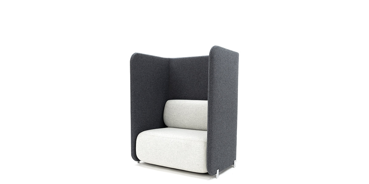 Two Toned Grey Privacy Seating Unit