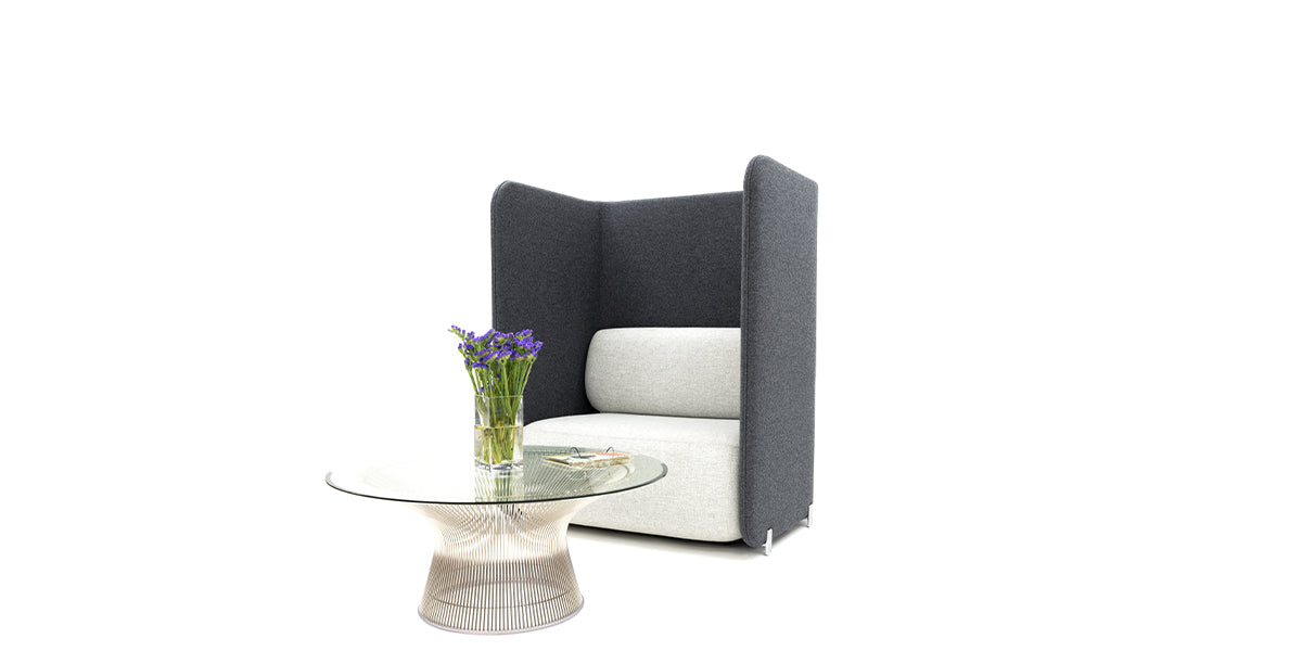 Two Toned Grey Privacy Seating Unit