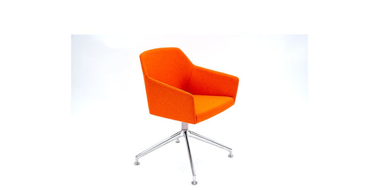 Orange Knoll Swivel Chair