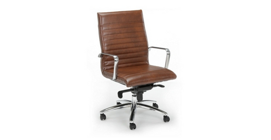 Brown with Crome Mid Back Executive Chair