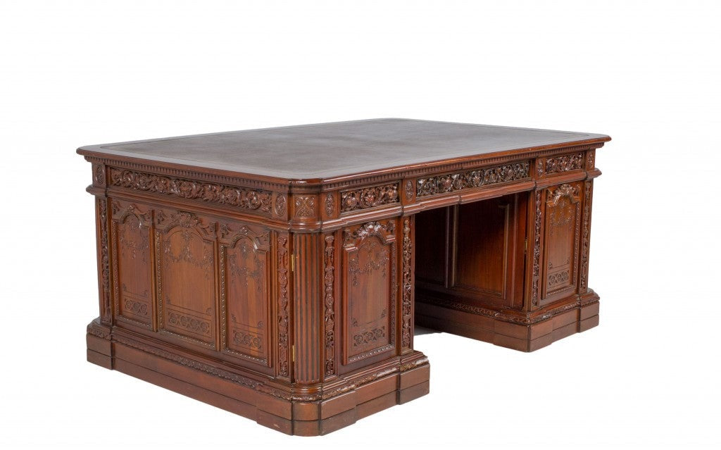 72" Walnut Presidential Desk