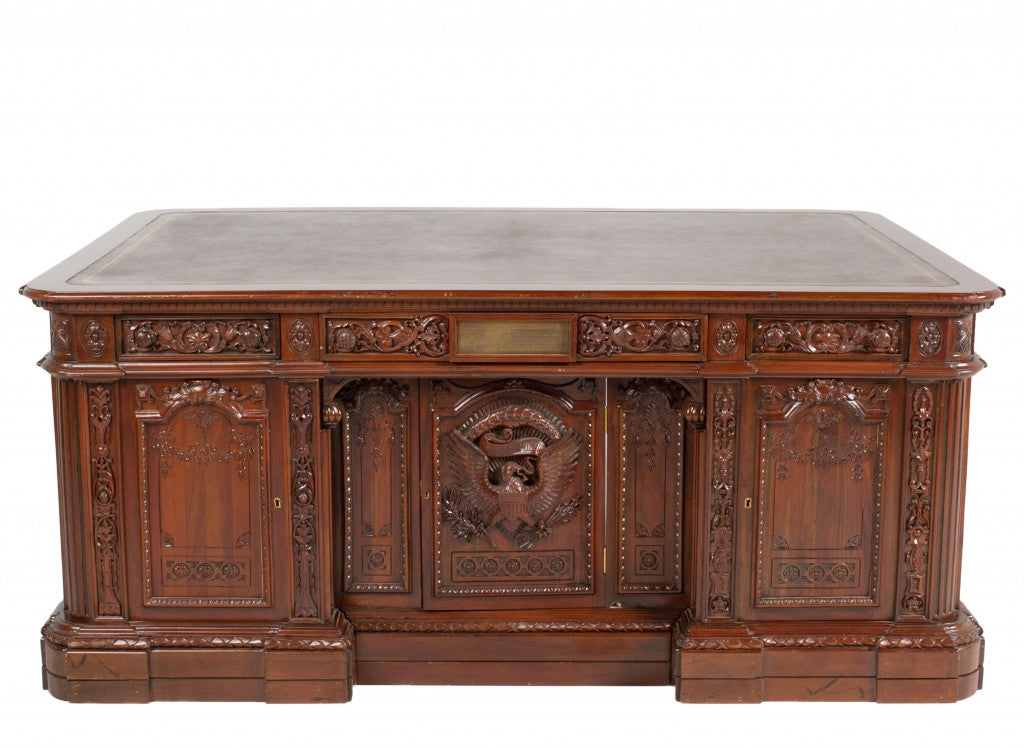 72" Walnut Presidential Desk