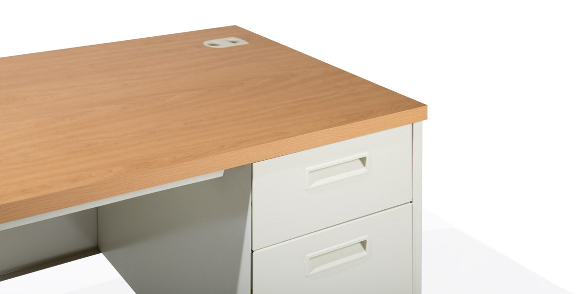 48"W Putty Metal Desk