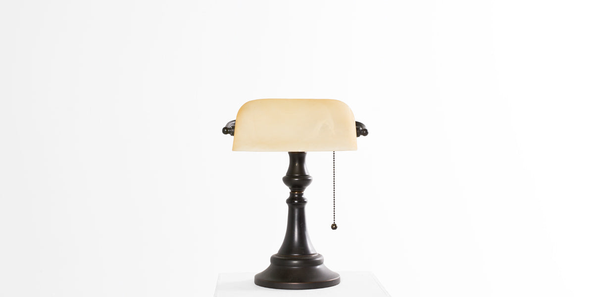 14"H Bronze Banker's Lamp