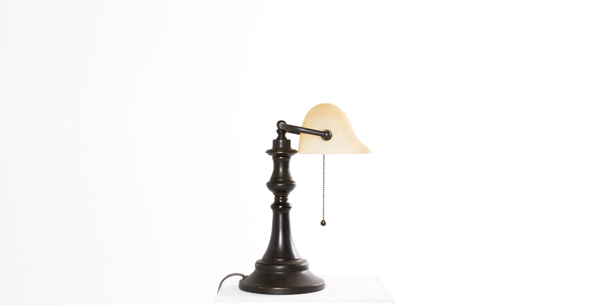 14"H Bronze Banker's Lamp