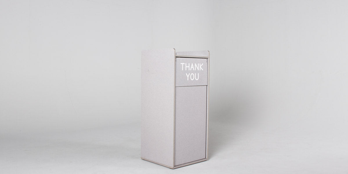 44"H Grey Laminate Waste Receptacle