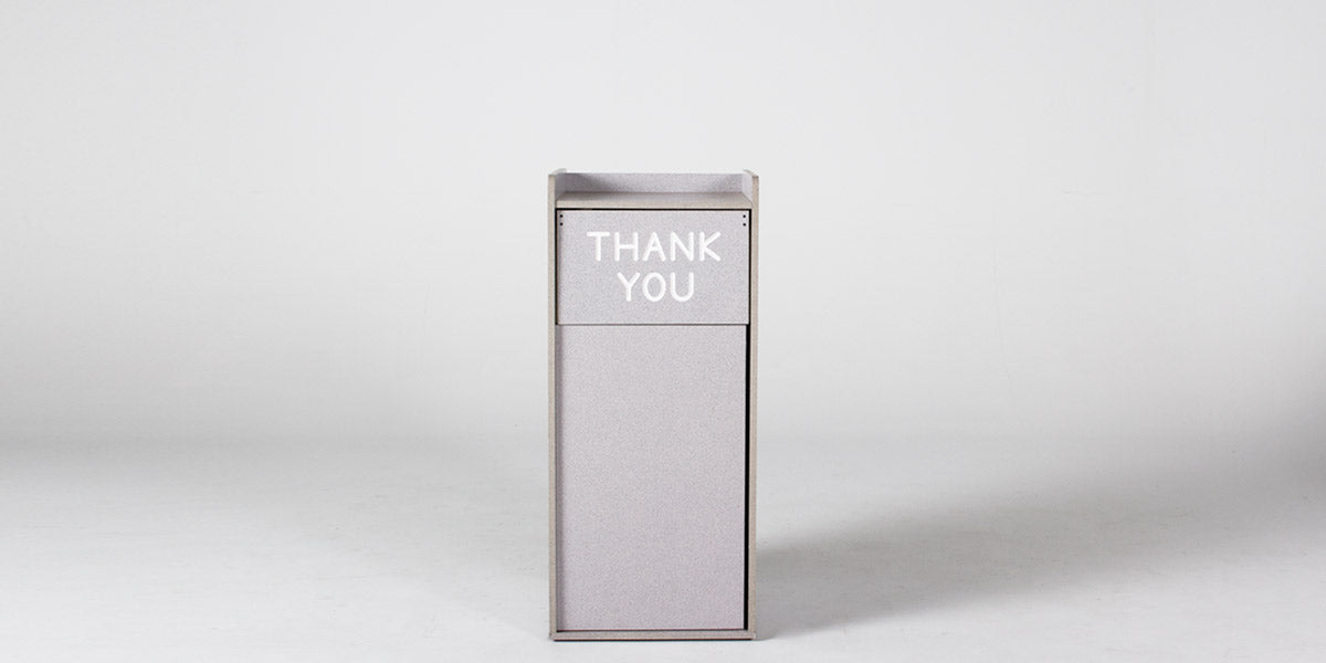 44"H Grey Laminate Waste Receptacle