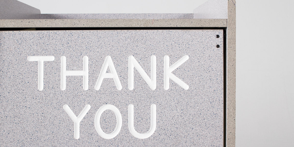 44"H Grey Laminate Waste Receptacle