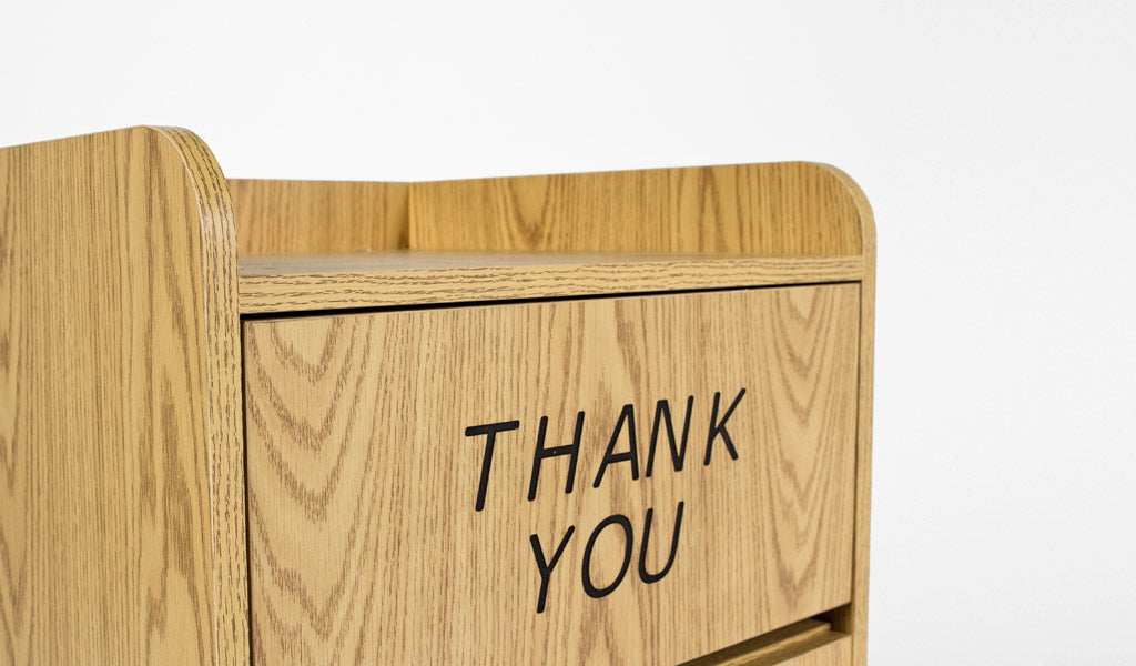 46"H Oak Waste Receptacle