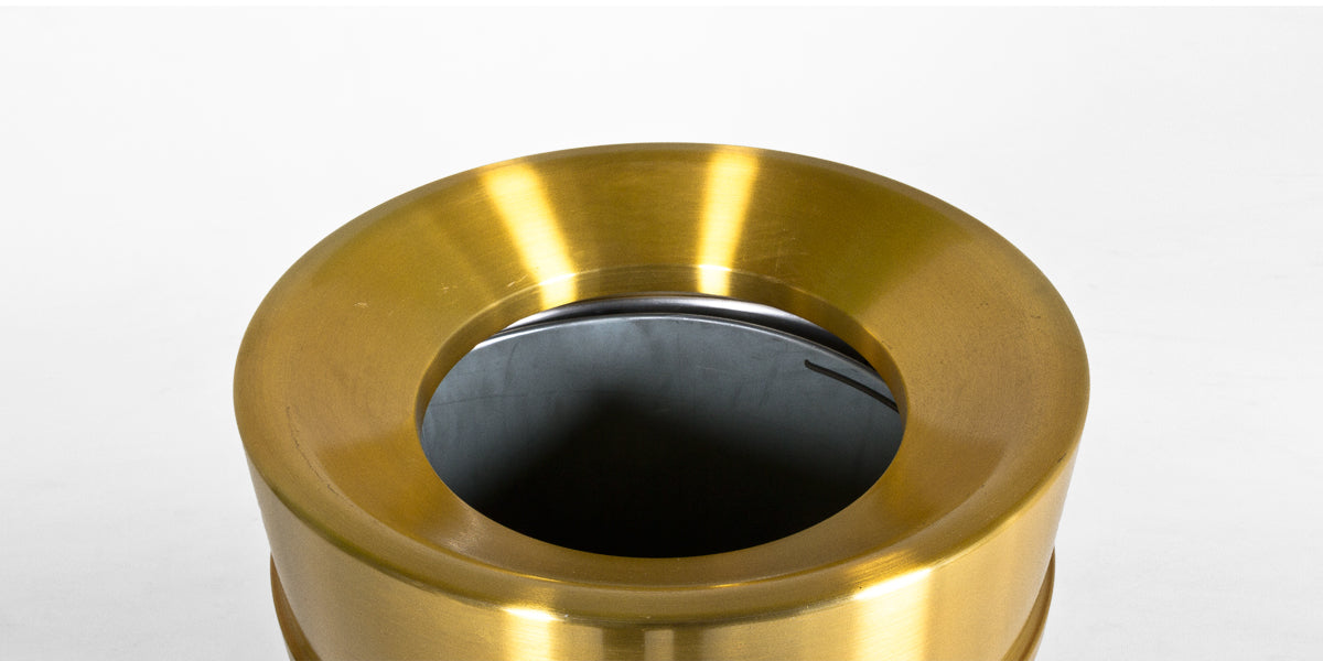 35"H Brushed Brass Waste Receptacle